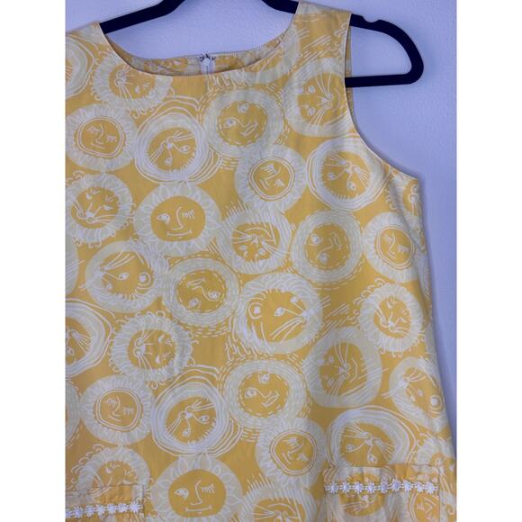 Vintage 1990s Lilly Pulitzer White Label Sun & Lion Novelty Print Dress Yellow 8 - Picture 9 of 16